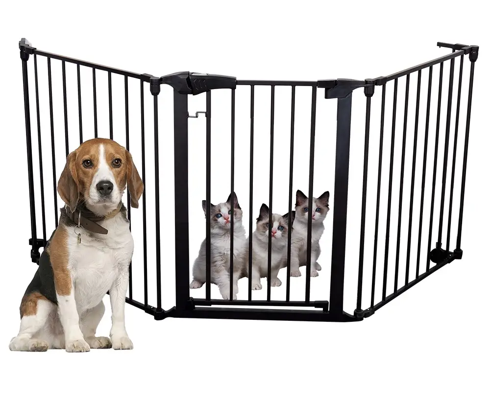Corralito plegable multifunción para perros y gatos, cerca de seguridad para interior, puerta segura para perros