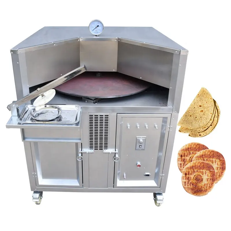 Tortilla Naan Pira pan Pita Tandoori, máquina rotativa árabe, horno de Gas Tandoor para pan lebanés