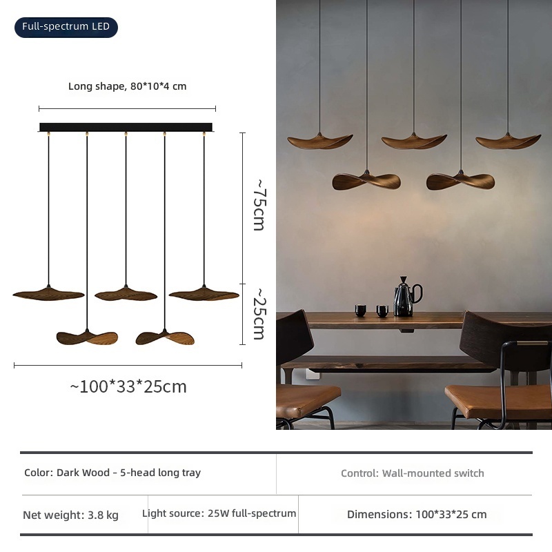 Couleur bois foncé 5 (long 100*6cm) corps de lampe 2