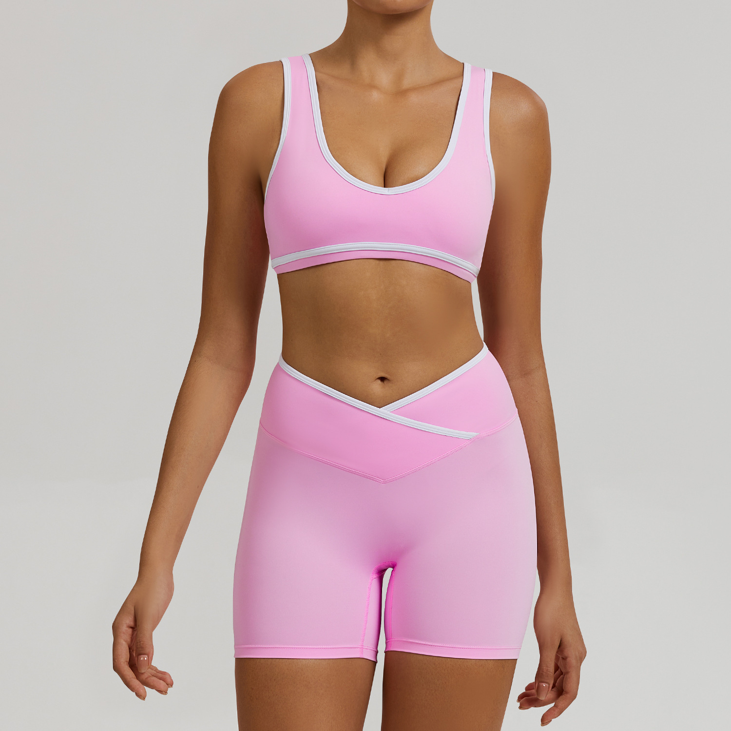 shorts + bra pink