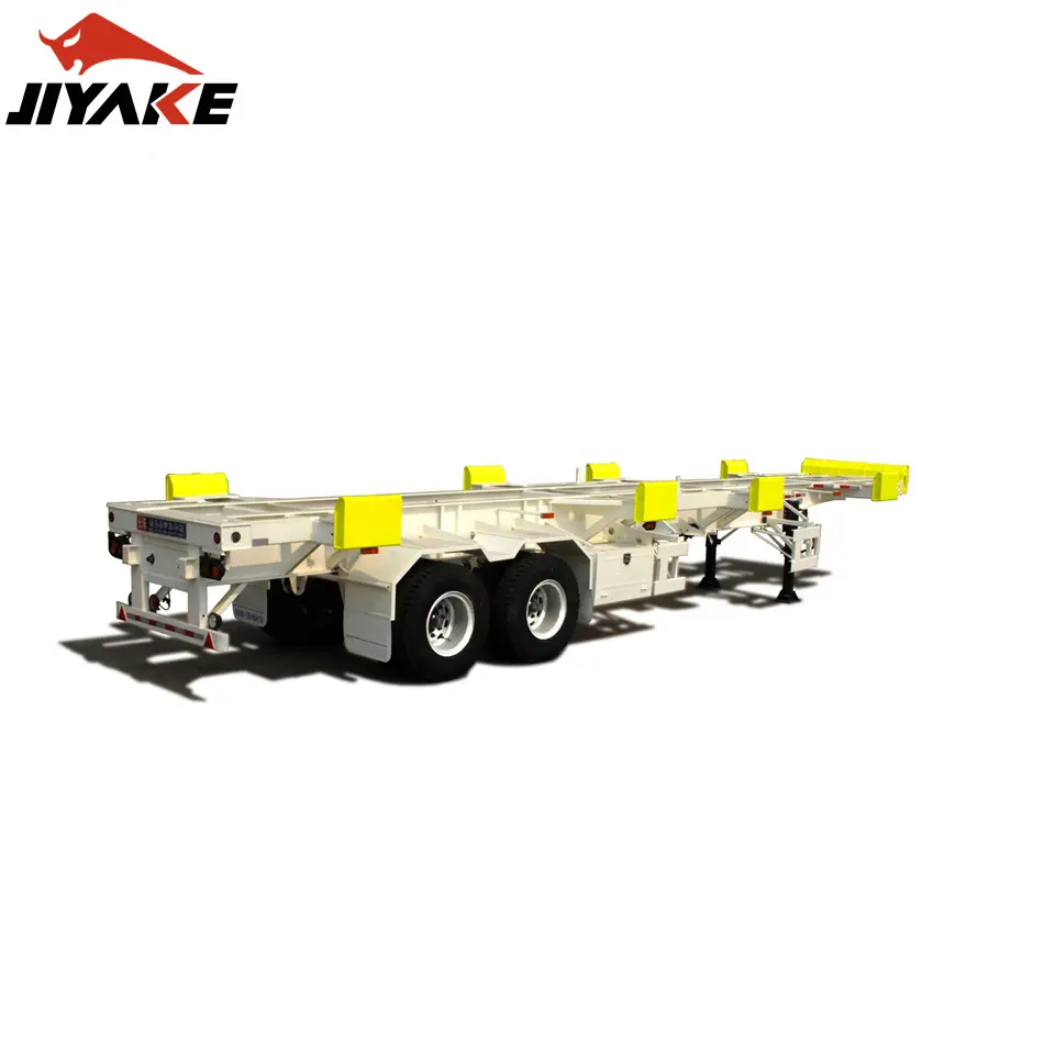 Jiyake 2/3/4 essieu 40t/60t semi-remorque à plat/conteneur d'occasion avec verrouillage par torsion à vendre