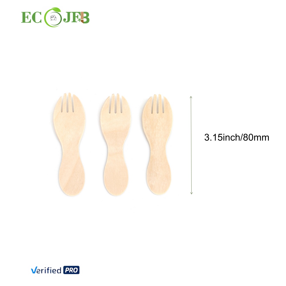 3.15inch/80mm wooden spork