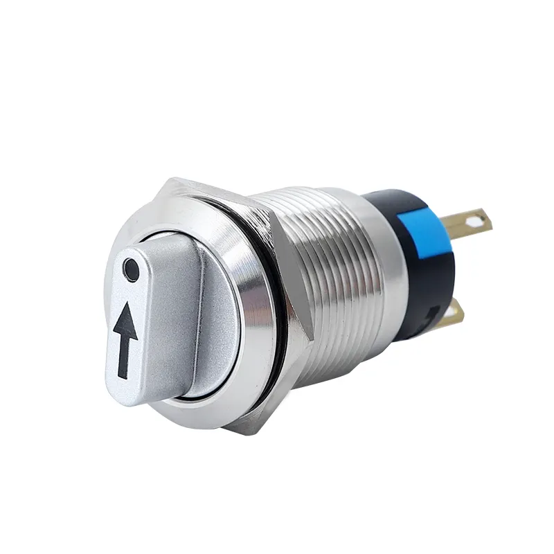 Miniperilla eléctrica de Metal con iluminación LED, interruptor giratorio de 19mm, 3 posiciones, dpdpdt