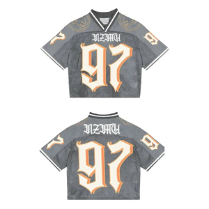 TF Tùy Chỉnh Thời Trang Thời Trang Thời Trang Bóng Đá Áo Sơ Mi Thêu Thiết Kế Logo Lưới Crop Bóng Đá Mỹ Jersey - Product Image 6