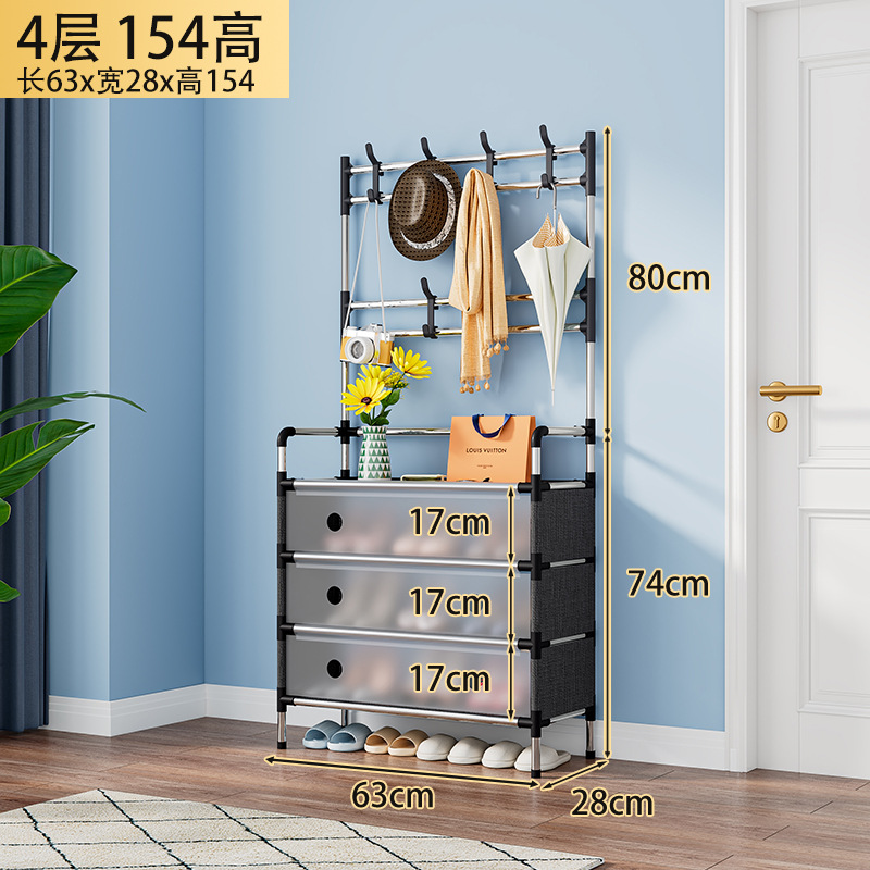 Estante para zapatos y sombreros de tela no tejida, 4 niveles, 63 cm - Nuevo modelo