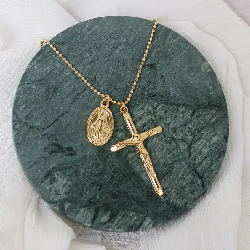 Collar de plata con cadena de acero inoxidable, joyería de moda, diseño especial, collar de la Virgen María de Jesús, 2022