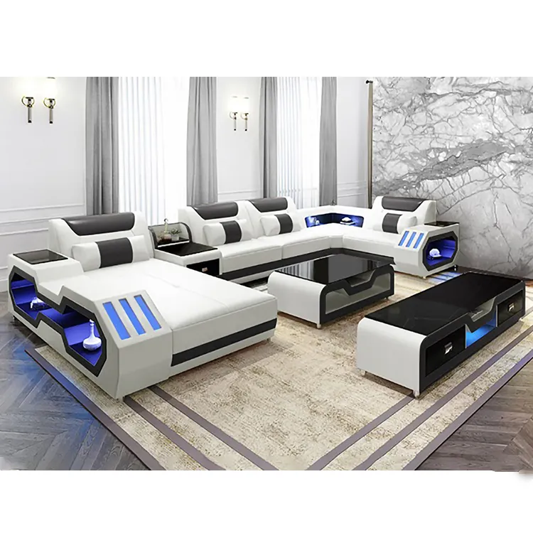 Mobiliário sofá conjunto moderno inteligente luxo mobiliário sofá secional conjunto l forma cama sala de estar móveis sofá sala sofá