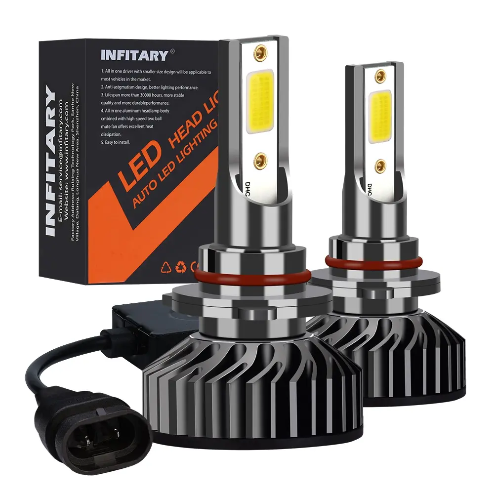 Infitary lâmpada para farol automotivo, led, alto brilho, hb4, h11, 9005, hb3, h7, h4