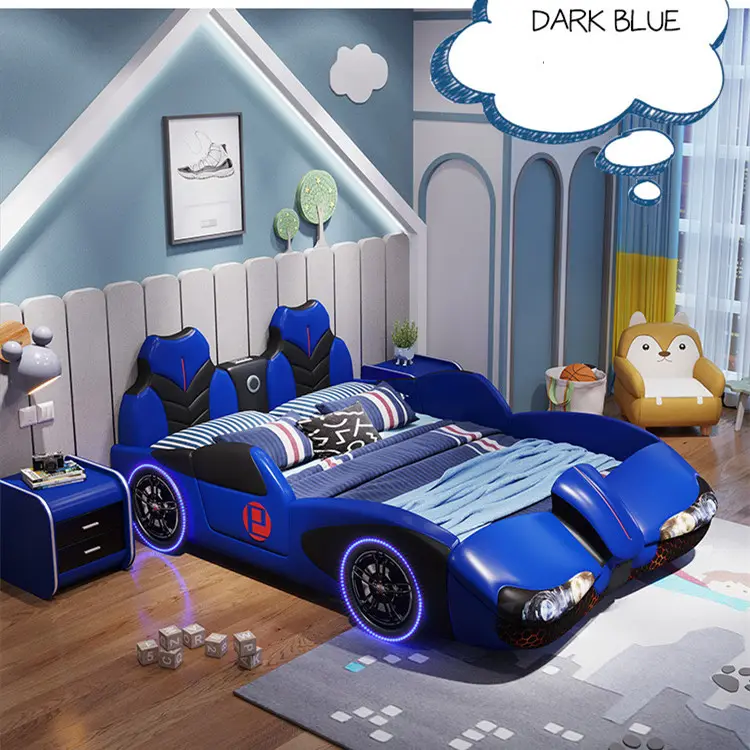 Modern tasarım ucuz örnek ev yatak odası mobilyası çocuklar araba çocuk yatağı satılık