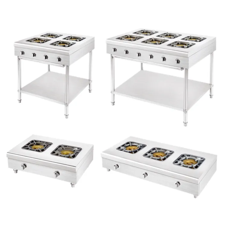 Stainless steel commercial table gas cooker 2/4/6/8 burner stove