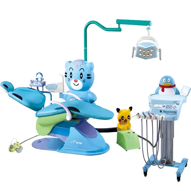 Medical Hospital Dental Clinic Blue Cat Child Dental Chair Cartoon Kids Children Dental Chair prezzo economico per la vendita