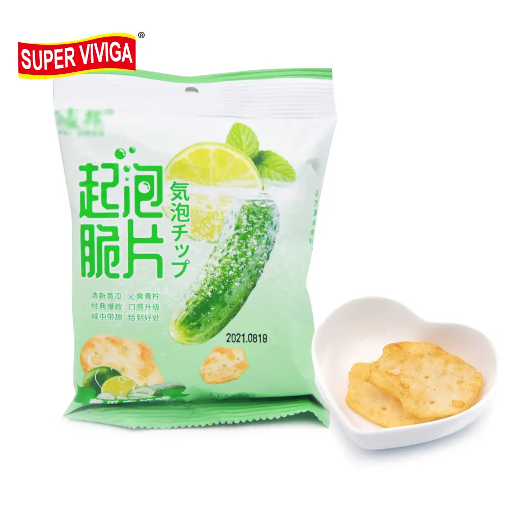 Oem Niet-Gebakken Komkommer Lime Gearomatiseerde Bubble Aardappel Chips