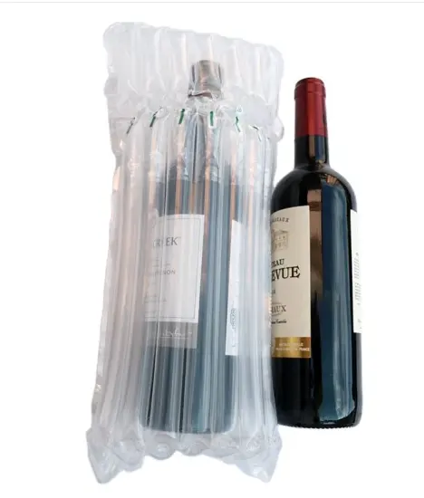 Nuovo imballaggio in plastica trasparente frutta latte in polvere bolla gonfiabile Post Air Column Bags per bottiglie di vino di spedizione protettive
