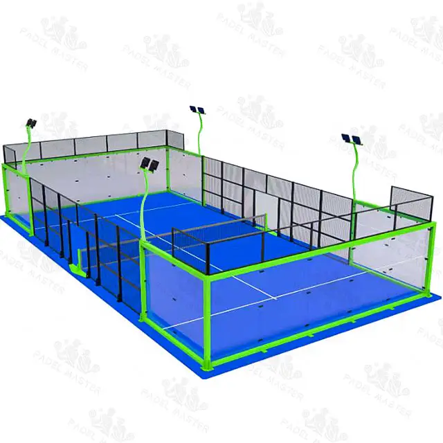 Penjualan langsung pabrik populer dalam ruangan luar ruangan panorama lapangan lapangan olahraga Padel Court