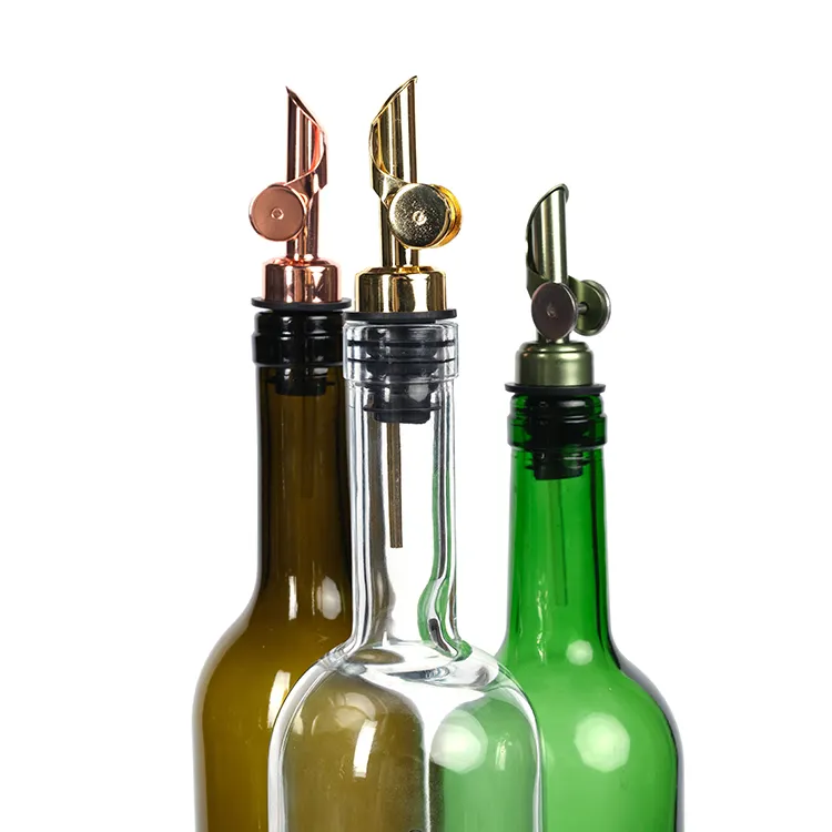 Accesorios de barra impresos personalizados Suministros de barra Vinagre balsámico Vertedor de acero inoxidable para botellas de alcohol