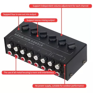 CX600 Mini Mezclador Estéreo Pasivo de 6 Canales Conector de audio RCA Multicanal para grabación de audio y video en estudio en vivo - Product Image 3