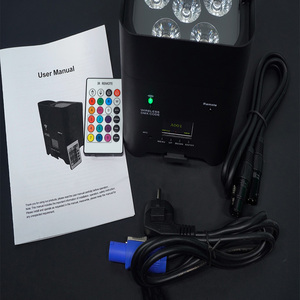6x18W RGBW şarj edilebilir pil Par işık DMX512 kablosuz uzaktan kumanda sahne işık için parti DJ disko restoran düğün disko - Product Image 4