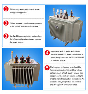 Transformador de distribución de inmersión en aceite trifásico Rango de voltaje de entrada 3kv 132kv Rango de voltaje de salida 220V 480V 50Hz 60Hz