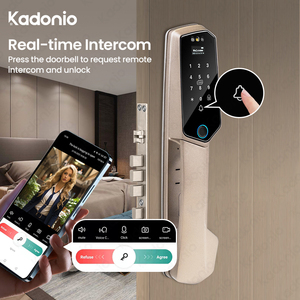 Kadonio Dual Screen Display Digitale Smart Lock Gesichts erkennung Zugangs kontrolle Gegensprechanlage mit Finger abdruck kameras - Product Image 3