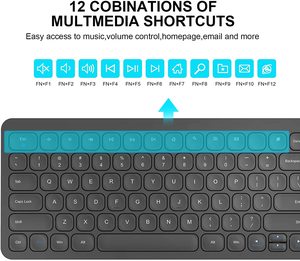 Venta caliente Multi dispositivos Clavier Sans Fil Computer Teclado Inalambrico 2,4 Ghz Teclado inalámbrico para Windows/iOS/macOS/Android - Product Image 4