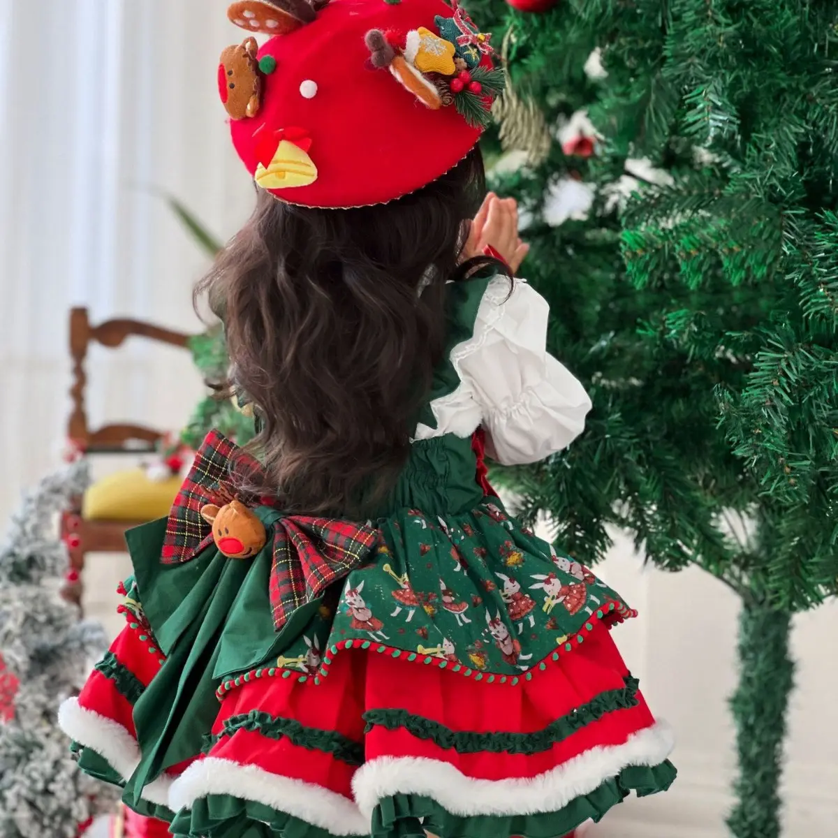 2024 gran oferta Otoño/Invierno nuevo vestido de princesa Lolita de terciopelo de Navidad para niñas de alta calidad disfraz para niños