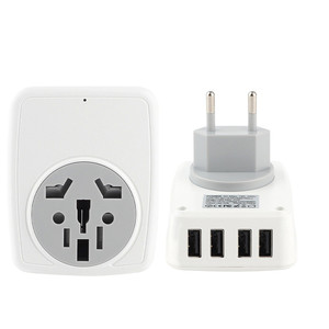 European Travel <strong>Plug</strong> <strong>Adapter</strong> US to Europe International Power Adaptor <strong>with</strong> 2 USB Ports,2 US Sockets- 4 in 1 Travel <strong>Plug</strong> - Product Image 5