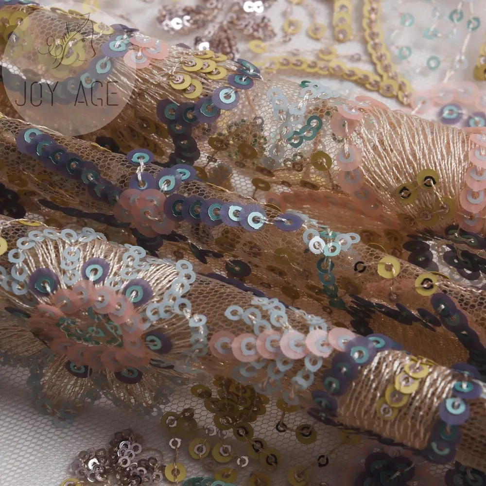 Корейская дешевая кружевная многоцветная Серебристая Коралловая Цветочная тюль с блестками сетчатая ткань с синим цветочным узором