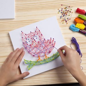 Home Decoration DIY <strong>Toys</strong> Educational Arts and <strong>Award</strong> Winning Craft Kit Make Your Own Bird Owl Series String Art Kits with Thread - Product Image 2