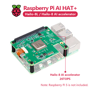 Resmi ahududu Pi 5 AI şapka + Hailo8l/Hailo8 hızlandırıcı modülü ile yapay zeka kiti, 13Tops/26Tops