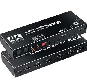 4K @ 60Hz EDID HDMI Matrix 4x 2 anahtar ayırıcı destek HDCP 2.2 uzaktan kumanda HDMI anahtarı 4x2 Spdif 4K çift HDMI ses ayırma - Product Image 1