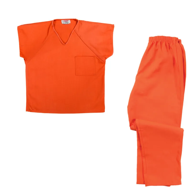 Aangepaste Print Gevangenis Logo Geweven Werkkleding Katoenen Polyester Twill Gevangenis Uniformen