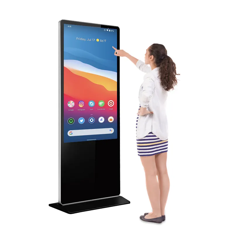 H. L. M — écran tactile lcd ultra fin de 43 pouces, lecteur multimédia pour la publicité, support réseau Android, affichage numérique de télévision verticale