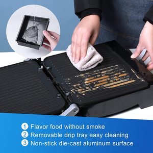 不粘涂层可调温度控制电接触帕尼尼烧烤早餐4片健康烧烤机 - Product Image 5