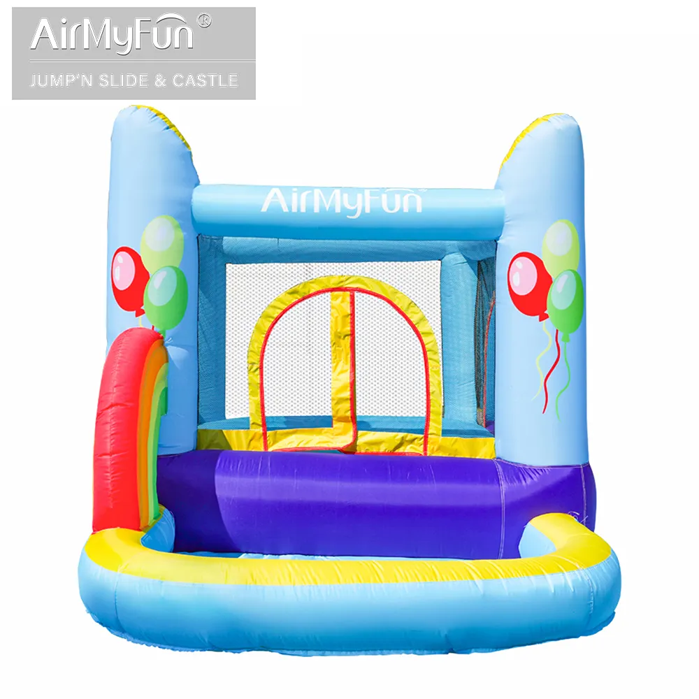 Ballon de jeu gonflable pour enfants, joli château de saut gonflable, jeu AirMyFun, arc-en-ciel avec piscine, nouvelle collection