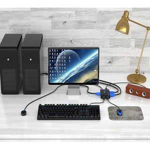 Conmutador KVM 4K HDMI de 2 puertos + Cables, caja de selección de conmutador KVM HDMI de escritorio de 4K @ 30Hz para 2 ordenadores, 1 monitor de teclado y ratón - Product Image 4