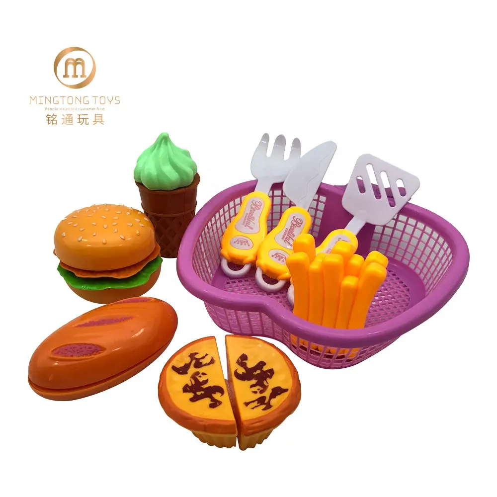 Jouets miniatures pour enfants, 60 pièces, cuisine joyeux repas, hamburger en plastique, ensemble de jouets d'aliments, petit déjeuner