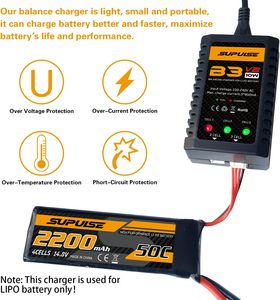 LiPo & Li-on电池平衡充电器B3交流2S-3S遥控充电7.4-11.1v遥控玩具专业紧凑型充电器 - Product Image 6