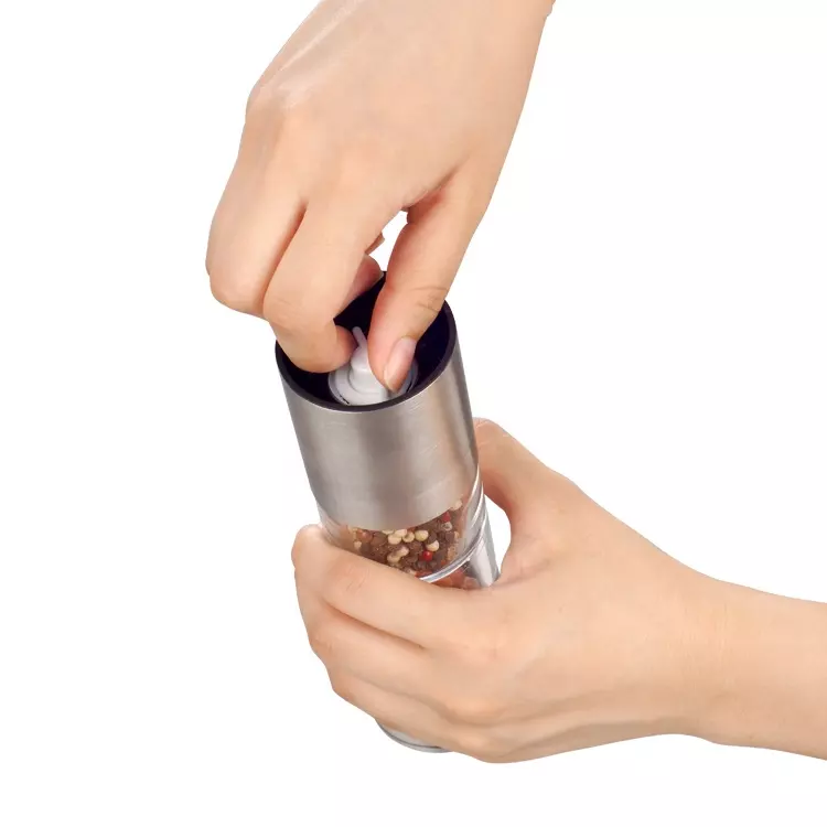 Custom Adjustable Manual 2 In 1 Pepper Mill Bottle Mini Dual Herb Spice Mill Shaker Set Stainless Steel Salt And Pepper Grinder