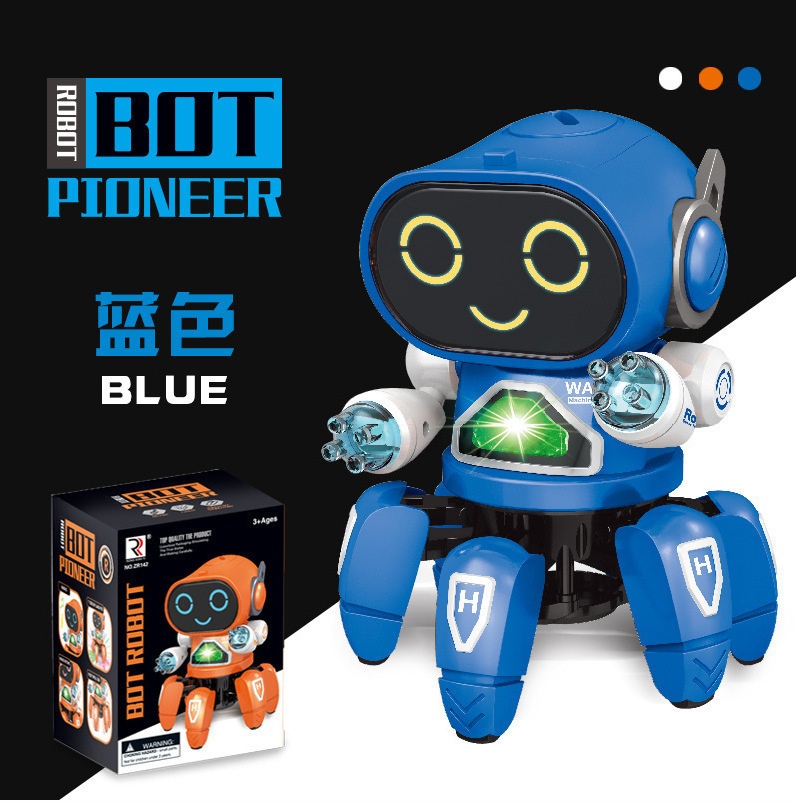Blue six claws robot battery model