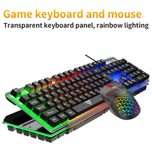 V4PCカラフルなLEDライトRGB有線USBゲーミングキーボードとマウスセットPC用コンボ - Product Image 6