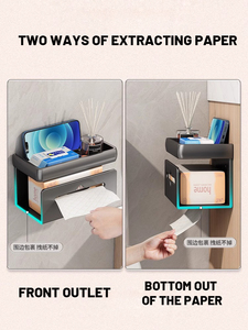 Treo Tường Đôi Phòng Tắm Khăn Giấy Hộp Đấm Miễn Phí Nhà Vệ Sinh Cuộn Mô Lưu Trữ Không Có Mục Tiêu Nhà Vệ Sinh Lưu Trữ Hộp & Thùng - Product Image 4