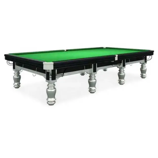 خدمة تصميم مخصص من مصنع بوجوى طاولة snooker بلياردو احترافية 12 قدم طراز فاخر مع قضيب خشبي وجيب شبكي