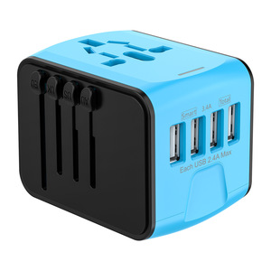 3 USB a 1 USB C portu ile uluslararası priz adaptörü abd ab İngiltere AUS QC3.0 için evrensel seyahat adaptörü 18W çıkış gücü - Product Image 1