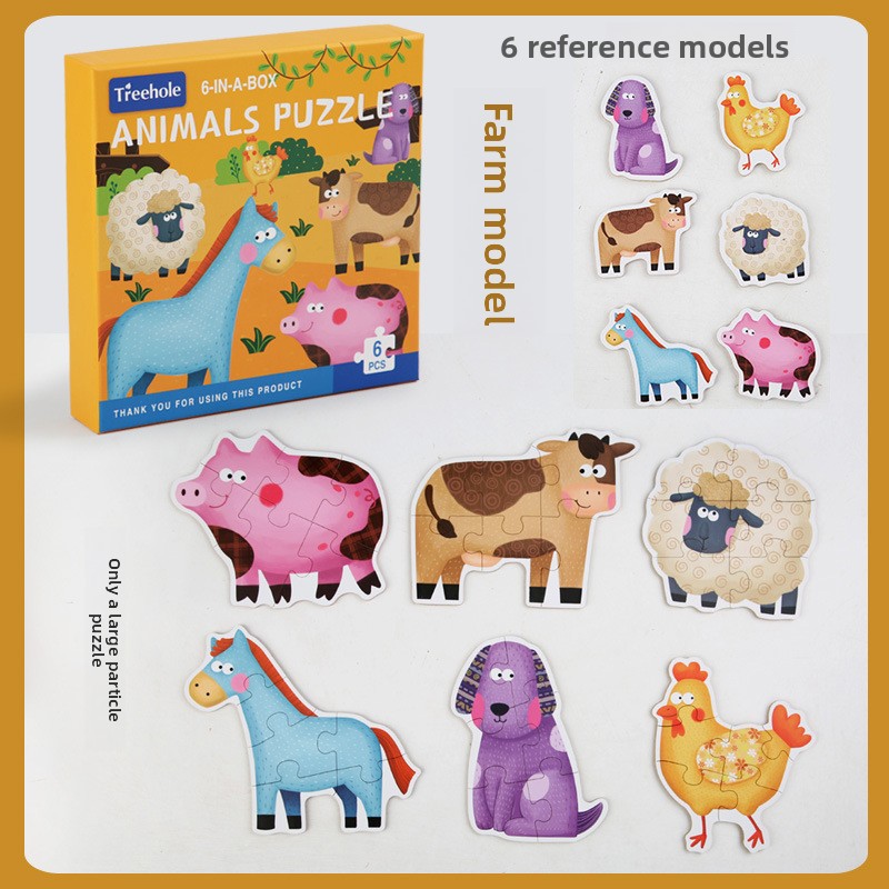 Six-in-one farm animals