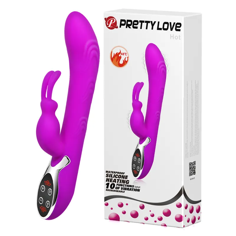 Rabbit Vibrador 10 funções Massager Vibrações G Spot Estimulador do Clitóris Pontos Duplos Vibradores Aquecimento Sex Toys