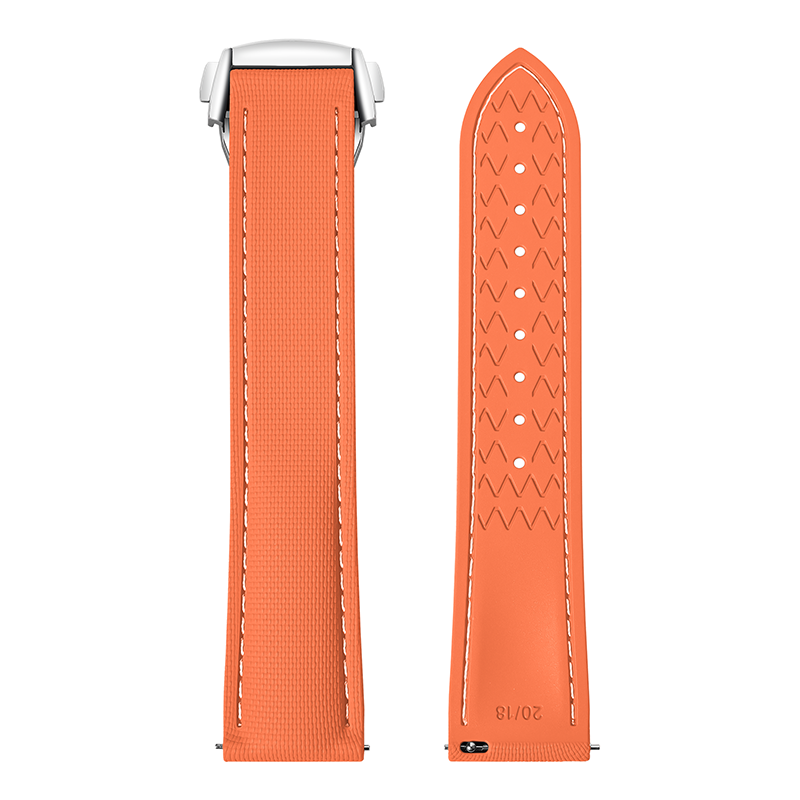 Orange (ligne blanche)-boucle argentée