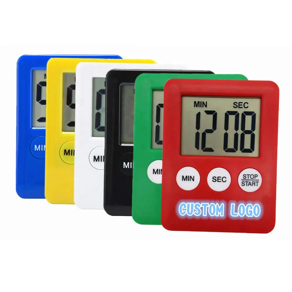 Hochwertiger elektronischer LCD-Countdown-Küchen timer mit benutzer definiertem Logo und Magnet licht alarm