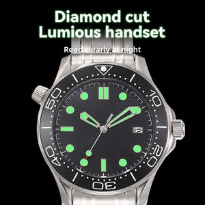 Cổ điển highend cảm giác bán 5ATM Đồng hồ cơ nam màu đen iuminou quay số vĩnh viễn lịch dạ quang - Product Image 4