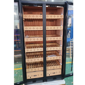 Jiufu Tây Ban Nha gỗ tuyết tùng Điện xì gà tủ kỹ thuật số ẩm kế kiểm soát nhiệt độ công suất lớn xì gà Humidor - Product Image 2