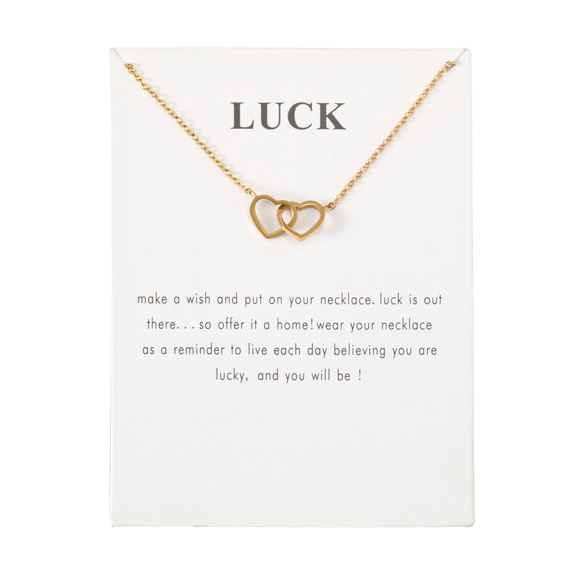 white card Gold heart